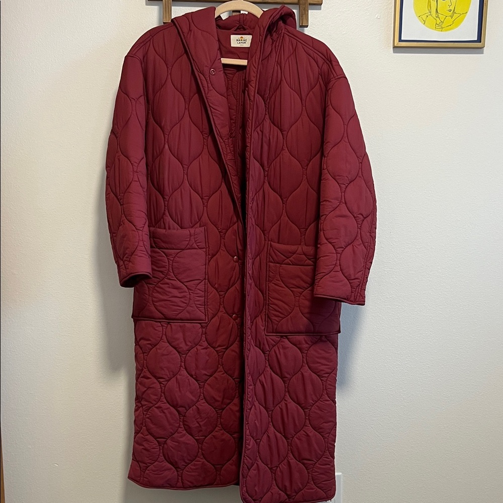 Madewell long quilted coat, size small, oversized